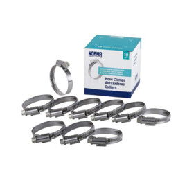 Hose clamps / Worm-Drive Clips (W2), width 9 mm, 35-50 mm, DIN 3017 (10 pcs)